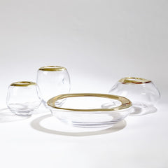 Organic Formed Bowl And Vase Gold