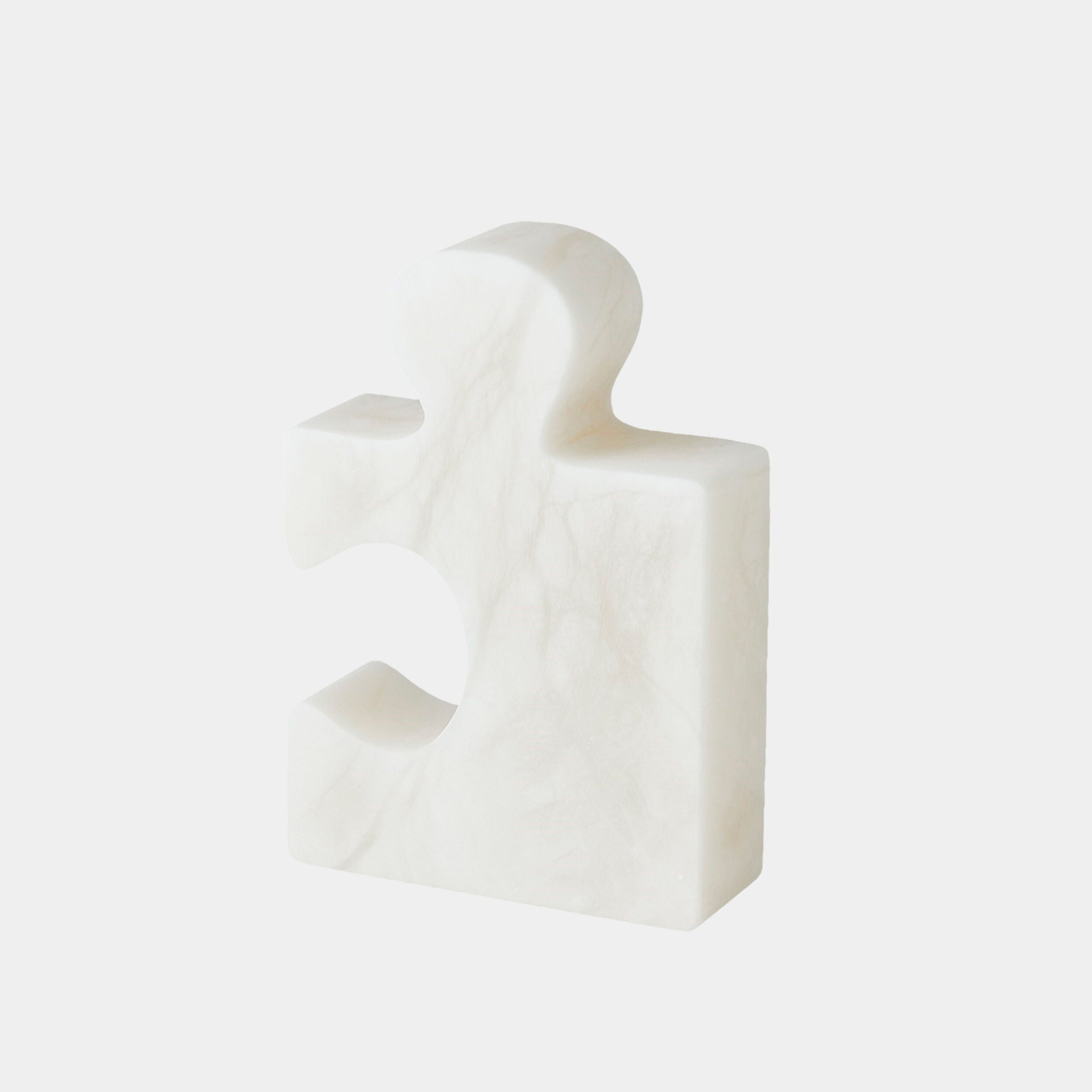 Alabaster Jigsaw Bookends