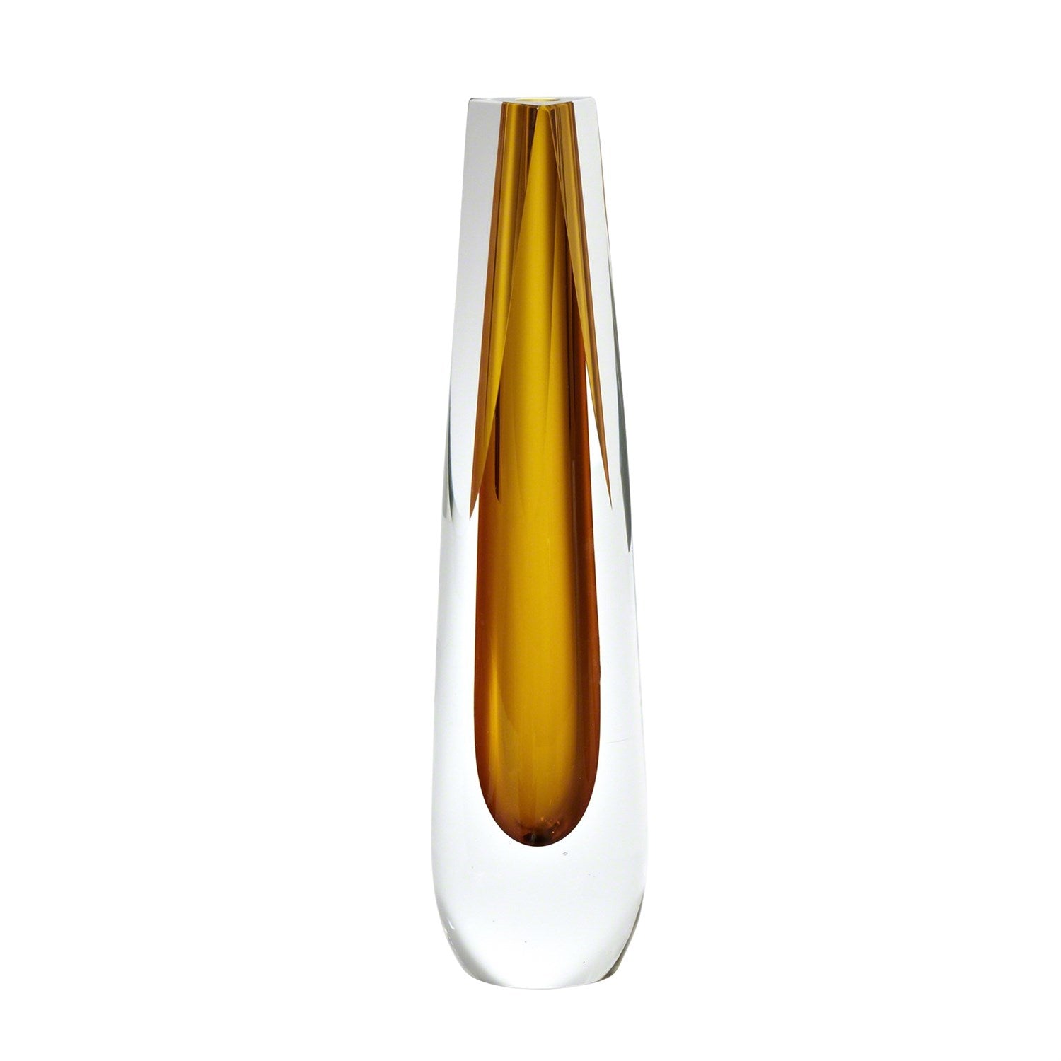 Triangle Cut Glass Vase