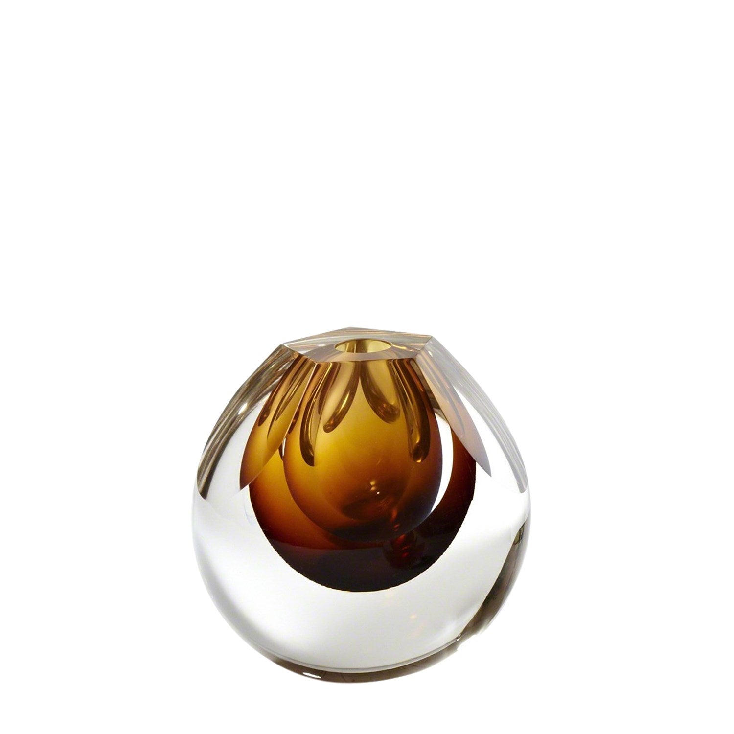 Triangle Cut Glass Vase