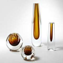 Triangle Cut Glass Vase