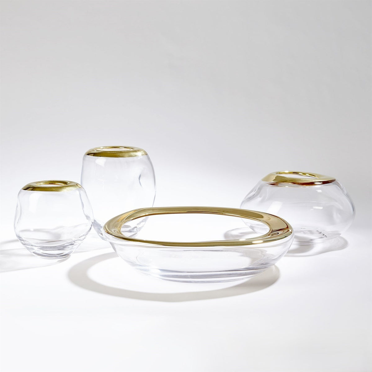 Organic Formed Bowl And Vase Gold